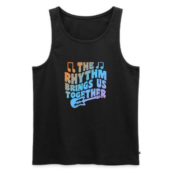 The Rhythm Brings Us Together - Männer Premium Bio Tank Top - Schwarz - Vorne - AI Model Male 178 light (178cm)