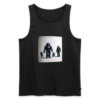 Vintage Roboter Comic - Männer Premium Bio Tank Top - Schwarz - Vorne - AI Model Male 178 light (178cm)