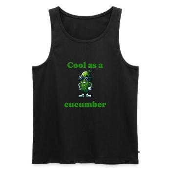 Cool as a cucumber gurke mit Sonnenbrille pickle - Männer Premium Bio Tank Top - Schwarz - Vorne - AI Model Male 178 light (178cm)