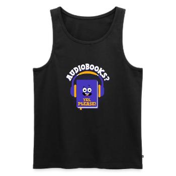 Earpiece Escape: Conversations with Audiobooks - Männer Premium Bio Tank Top - Schwarz - Vorne - Michal (187cm)