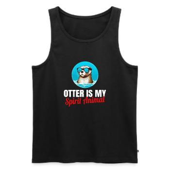 Otter Otter Tier Otter - Männer Premium Bio Tank Top - Schwarz - Vorne - Michal (187cm)