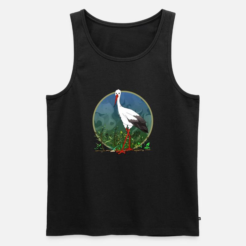Storchvogel - Männer Premium Bio Tank Top - Schwarz