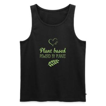 Plant based Powered by Plants - Men's Premium Organic Tank Top - black - Front - AI Model Male 178 light (178cm)