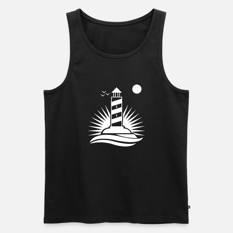 lighthouse - Männer Premium Bio Tank Top - Schwarz