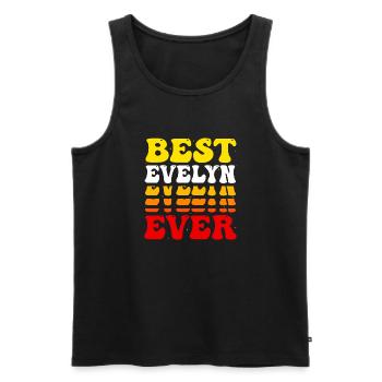 Beste Evelyn aller Zeiten - Süße groovige Vintage Custom - Männer Premium Bio Tank Top - Schwarz - Vorne - Michal (187cm)