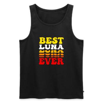 Best Luna Ever - Cute Groovy Vintage Custom Luna - Men's Premium Organic Tank Top - black - Front - AI Model Male 178 light (178cm)