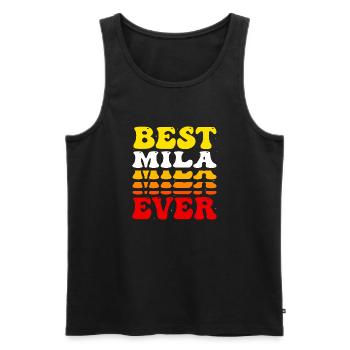 Groovy Vintage Custom Mila Name - Süße Beste Mila - Männer Premium Bio Tank Top - Schwarz - Vorne - Michal (187cm)