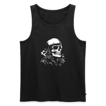 Biker Skull Motorcycle Gift - Men's Premium Organic Tank Top - black - Front - Michal (187cm)