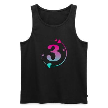 3rd Birthday Colorful Heart Circle - Men's Premium Organic Tank Top - black - Front - Michal (187cm)