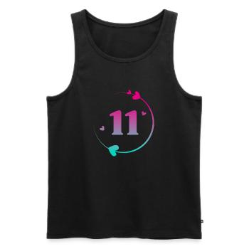 11th Birthday Colorful Heart Circle - Men's Premium Organic Tank Top - black - Front - Michal (187cm)