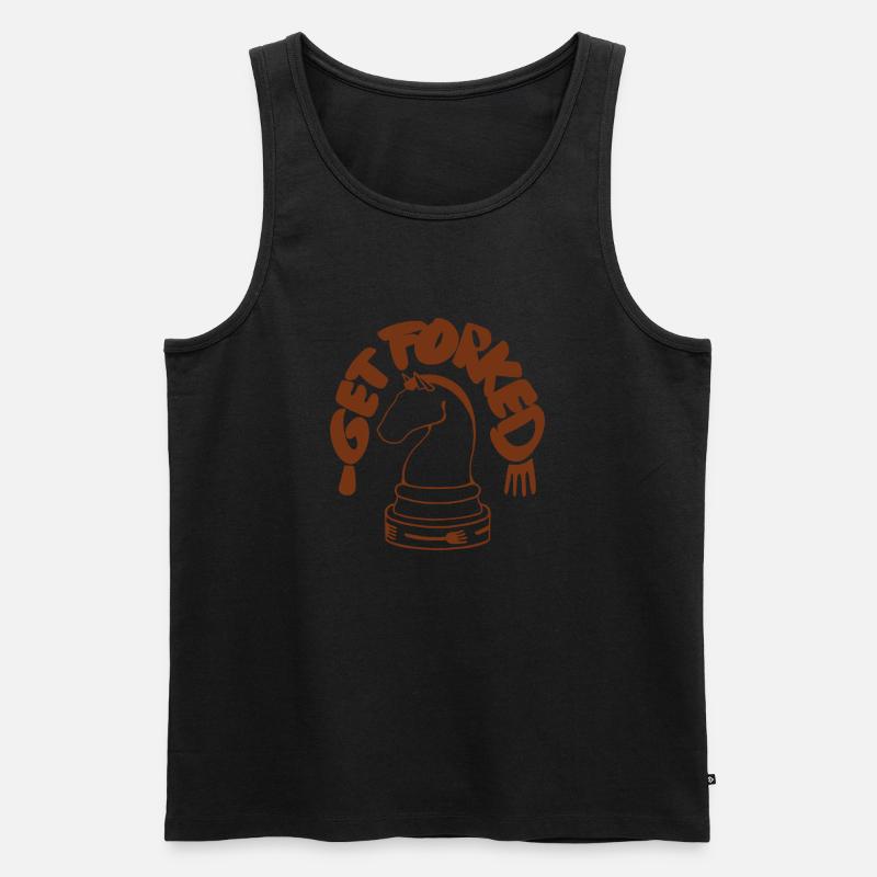 Schach - Springergabel - Get forked - Männer Premium Bio Tank Top - Schwarz