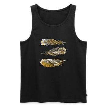 Feder - Männer Premium Bio Tank Top - Schwarz - Vorne - Michal (187cm)