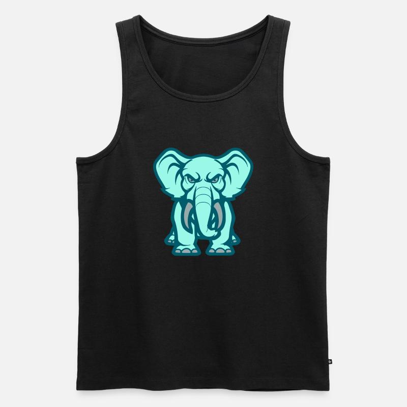 elefant comic - Männer Premium Bio Tank Top - Schwarz