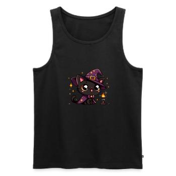 Witch Kitten - Men's Premium Organic Tank Top - black - Front - AI Model Male 178 light (178cm)