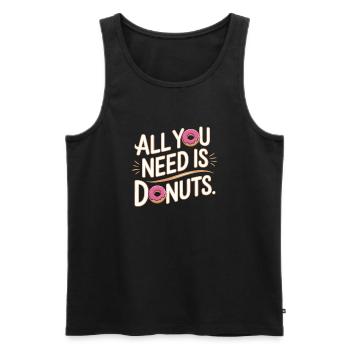 All you need is donuts - Débardeur bio Premium Homme - noir - Devant - Michal (187cm)
