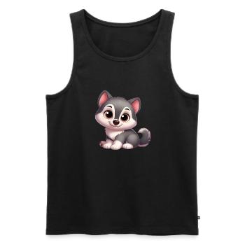 wolf 11 - Débardeur bio Premium Homme - noir - Devant - Michal (187cm)