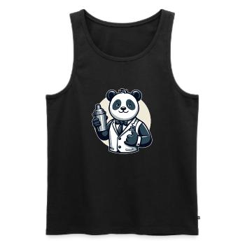 Panda Bear Cocktail Shaker - Men's Premium Organic Tank Top - black - Front - Michal (187cm)