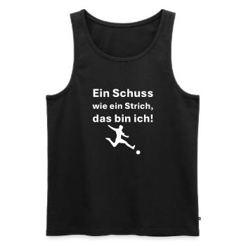 Ein Schuss wie ein Strich das bin ich - Männer Premium Bio Tank Top - Schwarz - Vorne - Michal (187cm)