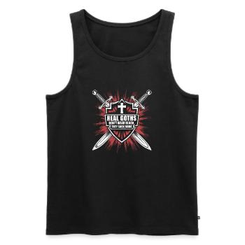 Goth-Humor trifft Geschichte - Männer Premium Bio Tank Top - Schwarz - Vorne - Michal (187cm)