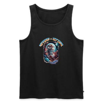 Space Otter - Männer Premium Bio Tank Top - Schwarz - Vorne - Michal (187cm)