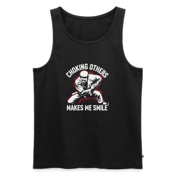 Plaisir et précision en Jiu Jitsu - Débardeur bio Premium Homme - noir - Devant - Michal (187cm)
