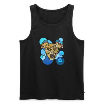 Hund Geometrie - Männer Premium Bio Tank Top - Schwarz - Vorne - Michal (187cm)