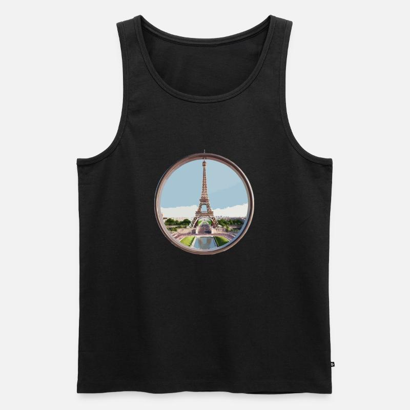 Eiffelturm - Männer Premium Bio Tank Top - Schwarz
