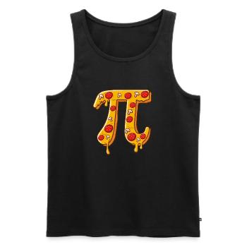 Symbole Pizza Pi - Funny Math Pun Pi Day - Débardeur bio Premium Homme - noir - Devant - AI Model Male 178 light (178cm)