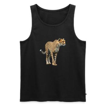 Gepard echt - Männer Premium Bio Tank Top - Schwarz - Vorne - AI Model Male 178 light (178cm)