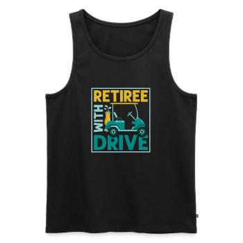 Retraité avec Drive Golfer Golf - Débardeur bio Premium Homme - noir - Devant - Michal (187cm)