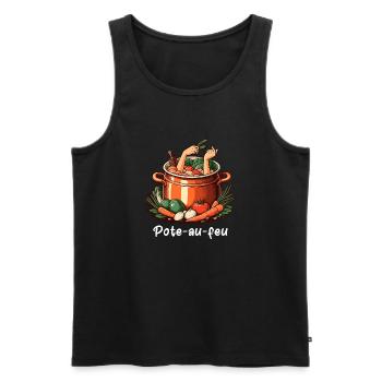 Pote au feu - Männer Premium Bio Tank Top - Schwarz - Vorne - AI Model Male 178 light (178cm)
