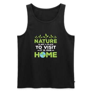 Nature Is Not A Place To Visit Planet Earth Day - Men's Premium Organic Tank Top - black - Front - Michal (187cm)