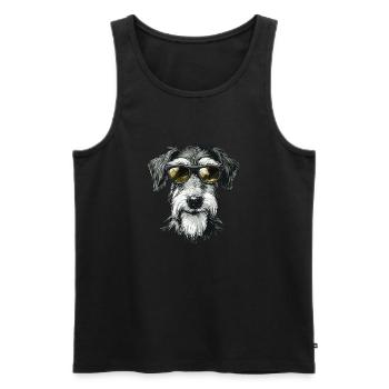 Irish Wolfhound cool Dog Sunglasses - Männer Premium Bio Tank Top - Schwarz - Vorne - AI Model Male 178 light (178cm)
