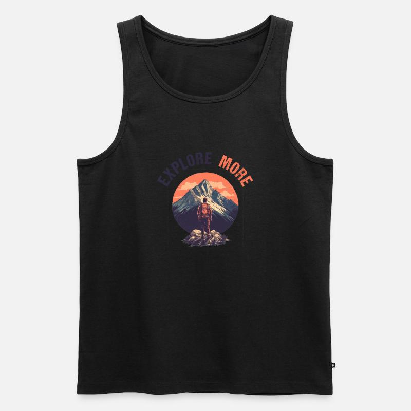 Explore more - Männer Premium Bio Tank Top - Schwarz