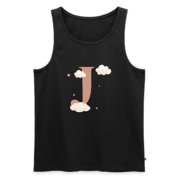 Letter j clouds stars - Men's Premium Organic Tank Top - black - Front - Michal (187cm)