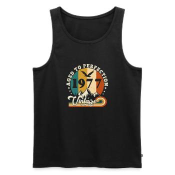Vintage Birthday in 1978 - Birthday 2025. - Men's Premium Organic Tank Top - black - Front - Michal (187cm)
