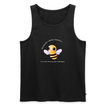 Buzzing for a Better Tomorrow - Men's Premium Organic Tank Top - black - Front - AI Model Male 178 light (178cm)