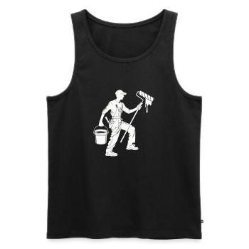 Peintres et vernisseurs - Débardeur bio Premium Homme - noir - Devant - AI Model Male 178 light (178cm)
