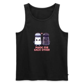 Salz und Pfeffer - Männer Premium Bio Tank Top - Schwarz - Vorne - AI Model Male 178 light (178cm)