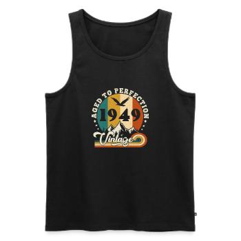 Jahrgang Geburtstag 1950 - Geburtstag 2025. - Männer Premium Bio Tank Top - Schwarz - Vorne - Michal (187cm)