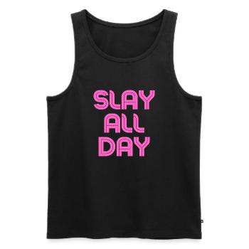Slay all Day - Men's Premium Organic Tank Top - black - Front - AI Model Male 178 light (178cm)