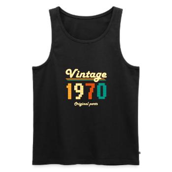 vintage 1970 original parts - Débardeur bio Premium Homme - noir - Devant - Michal (187cm)