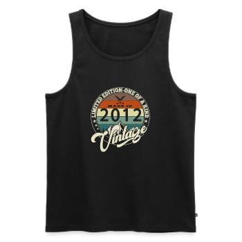 Jahrgang 2012 Best of 2012 - 13 Jahre alter Geburtstag - Männer Premium Bio Tank Top - Schwarz - Vorne - AI Model Male 178 light (178cm)