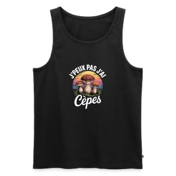 I Can't I Have Steinpilze – Humor für Verliebte - Männer Premium Bio Tank Top - Schwarz - Vorne - AI Model Male 178 light (178cm)