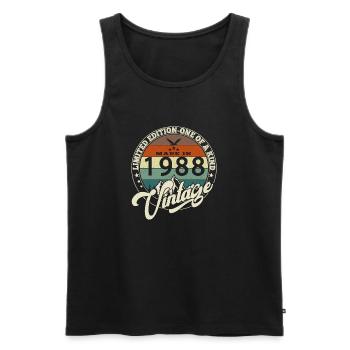 Vintage 1988 Best of 1988 - 37 Year Old Birthday - Men's Premium Organic Tank Top - black - Front - Michal (187cm)