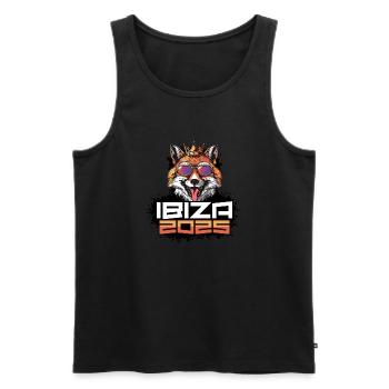 Ibiza 2025 Party Fuchs - Männer Premium Bio Tank Top - Schwarz - Vorne - Michal (187cm)
