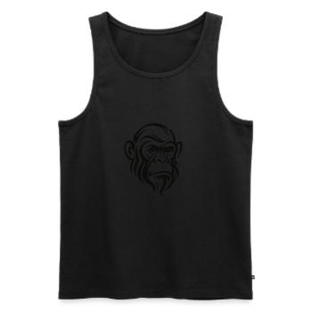 Chimpanzee Face - Männer Premium Bio Tank Top - Schwarz - Vorne - AI Model Male 178 light (178cm)