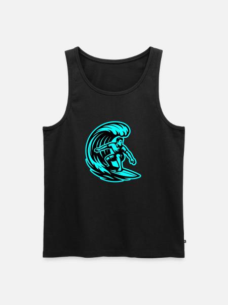 Surfer Wave Surfing - Men's Premium Organic Tank Top - black