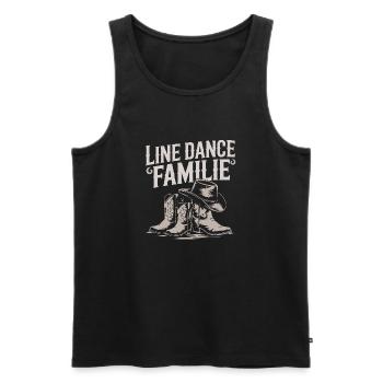 Linedance Familie Papa Mama Kinder - Männer Premium Bio Tank Top - Schwarz - Vorne - Michal (187cm)