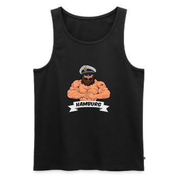 Hamburger Matrose - Männer Premium Bio Tank Top - Schwarz - Vorne - AI Model Male 178 light (178cm)
